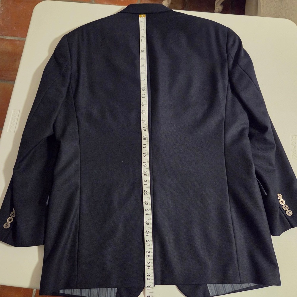 Hart Schaffner Marx Gold Trumpeter Navy Blue Blazer 42R Made in USA Sport Coat - Picture 14 of 15